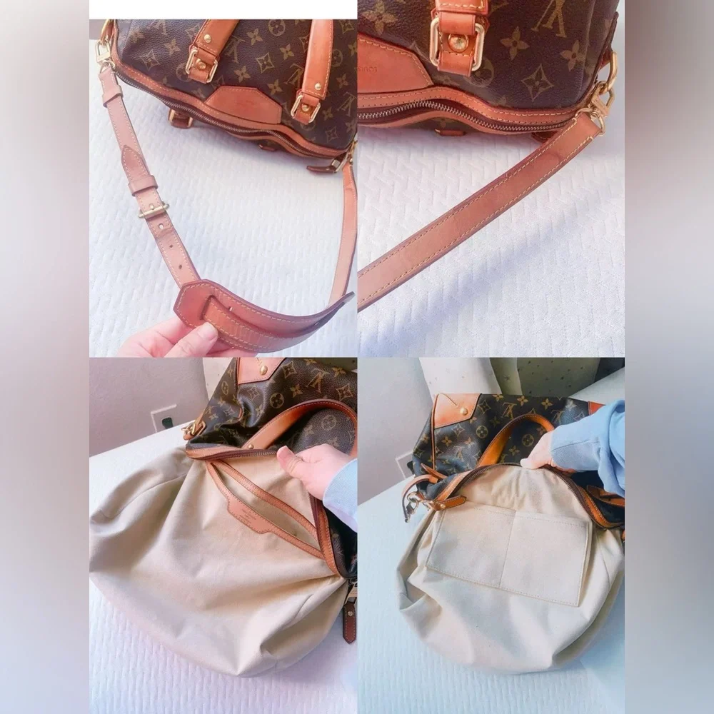Louis Vuitton Brown and Tan Monogram Canvas‎ Retiro GM Bag Satchel